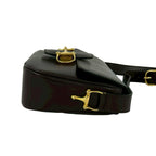 Celine Vintage Horsebit Logo Calf Leather Shoulder Bag Brown — view 6