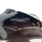 Celine Vintage Horsebit Logo Calf Leather Shoulder Bag Brown — view 9