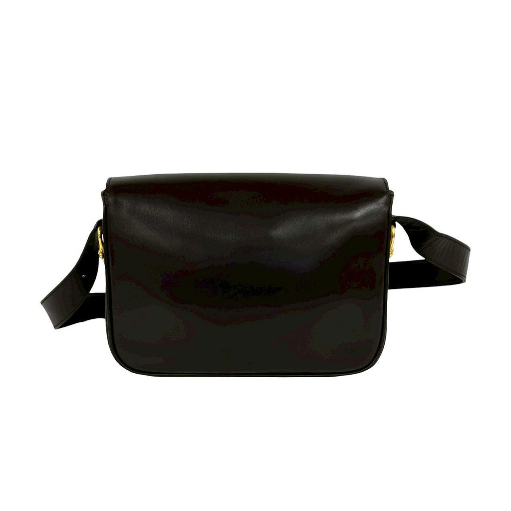 Celine Vintage Horsebit Logo Calf Leather Shoulder Bag Brown — view 3