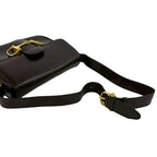 Celine Vintage Horsebit Logo Calf Leather Shoulder Bag Brown — view 4