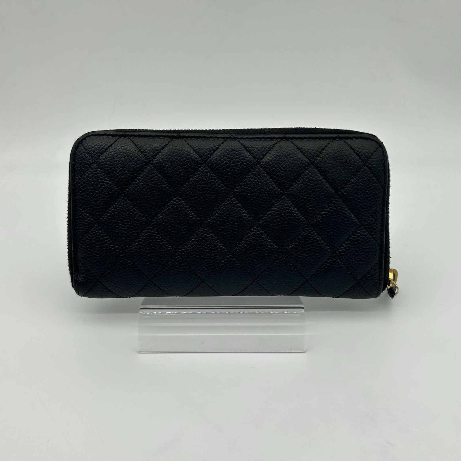 Chanel Wallet Quilted Caviar Leather Black — view 2