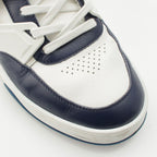 Celine Leather Logo Low Cut Sneakers White Navy — view 6