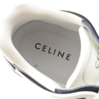 Celine Leather Logo Low Cut Sneakers White Navy — view 7