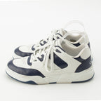 Celine Leather Logo Low Cut Sneakers White Navy — view 3