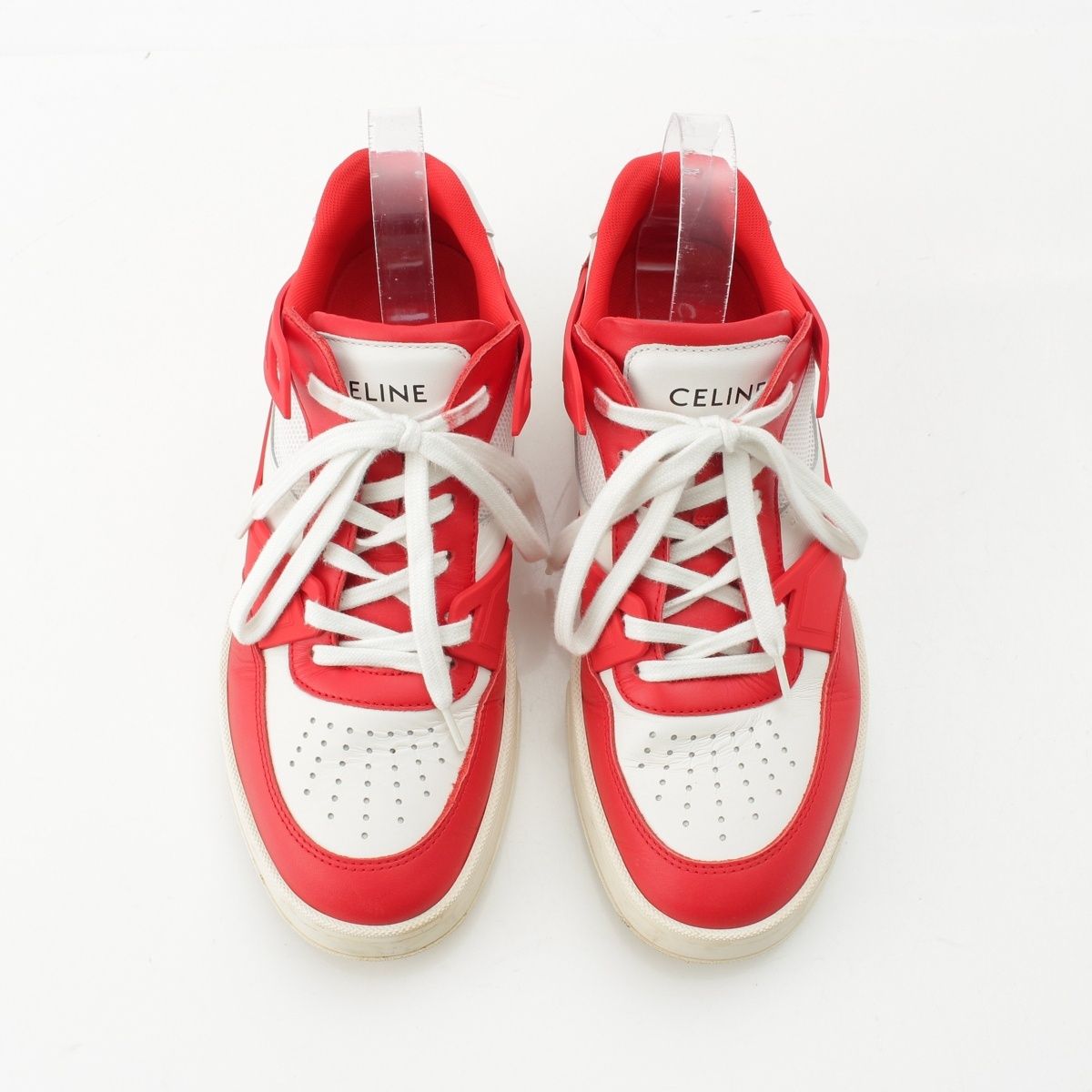Celine Leather Low Cut Sneakers Red — view 2