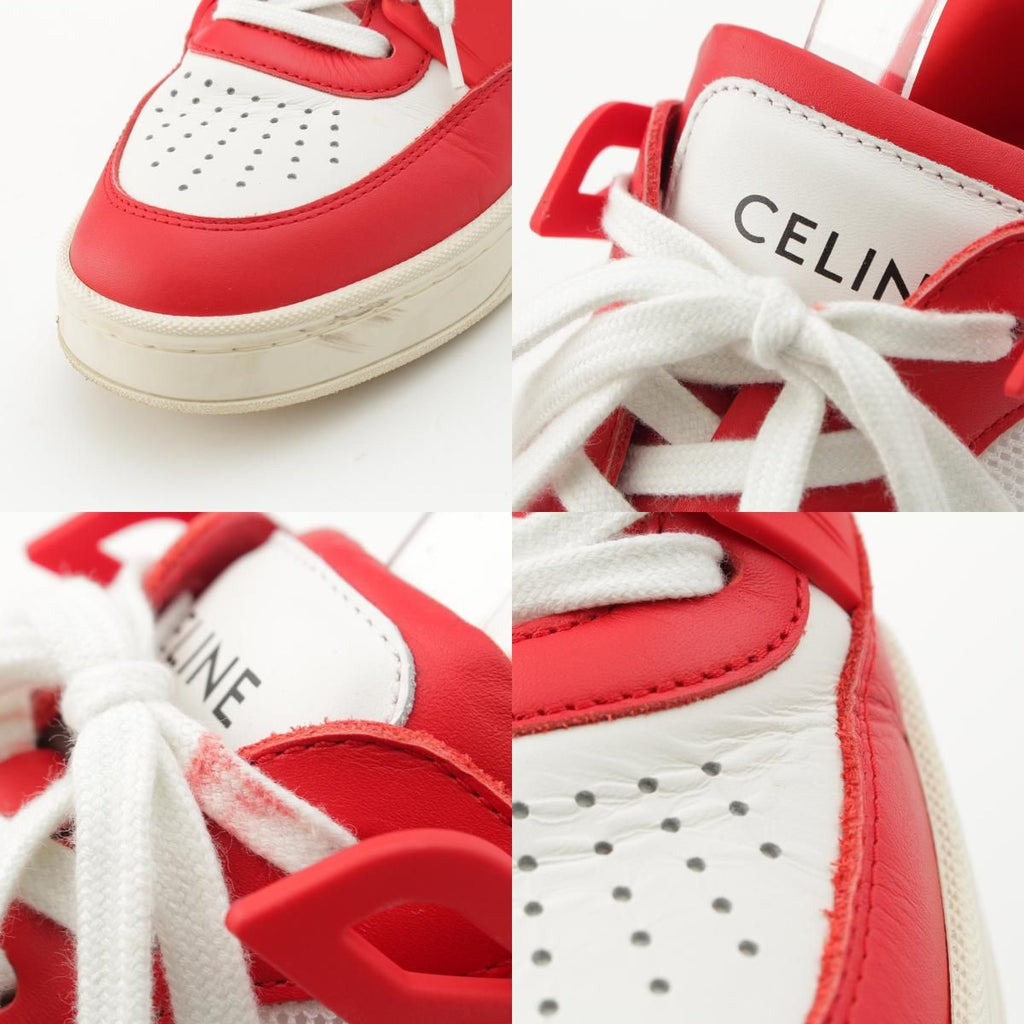Celine Leather Low Cut Sneakers Red — view 8