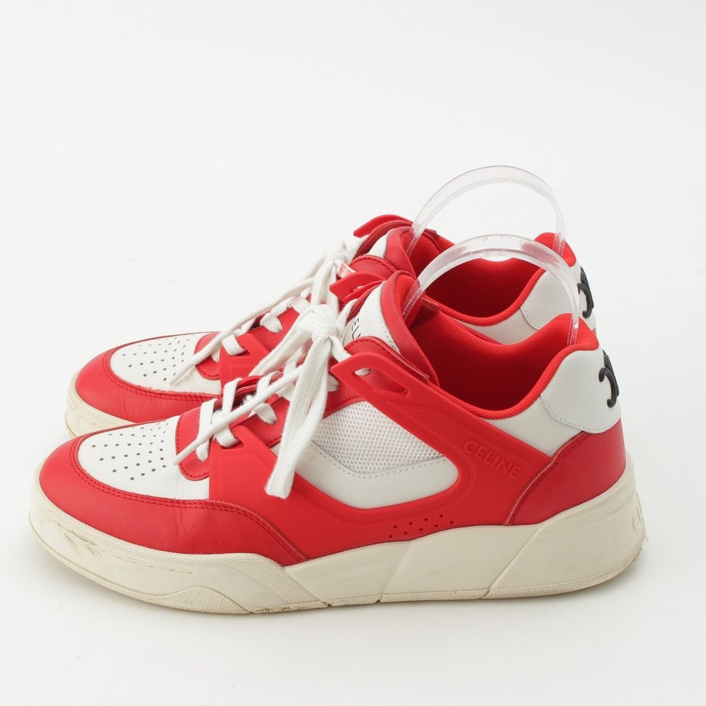 Celine Leather Low Cut Sneakers Red — view 3