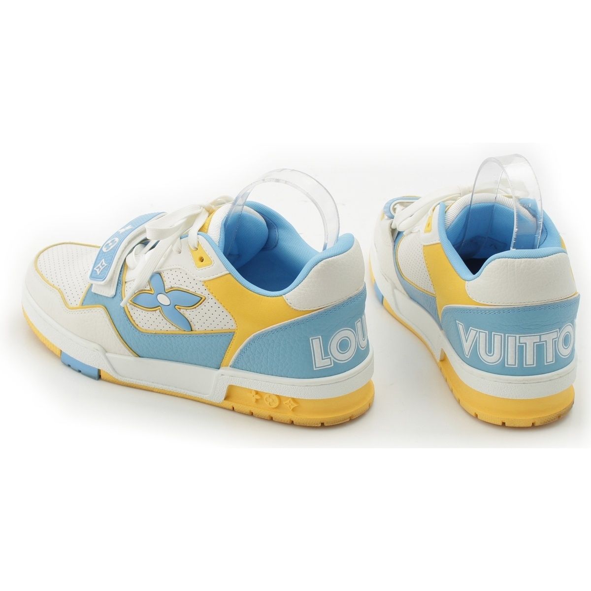 Louis Vuitton LV Trayna Leather Velcro Sneakers Light Blue 7 1/2 — view 4
