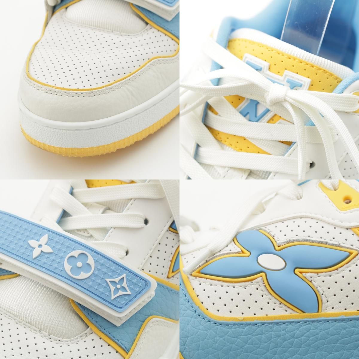 Louis Vuitton LV Trayna Leather Velcro Sneakers Light Blue 7 1/2 — view 8