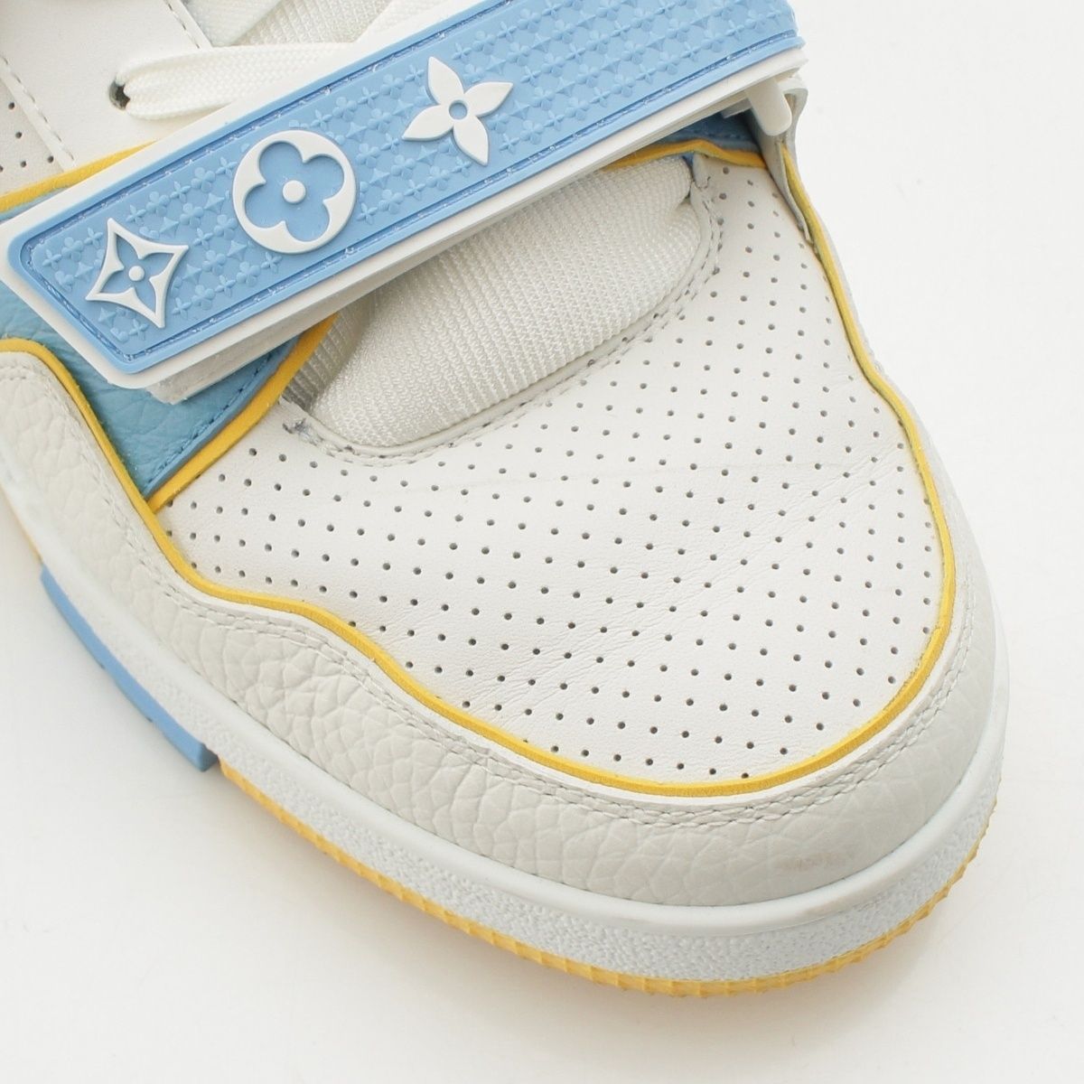 Louis Vuitton LV Trayna Leather Velcro Sneakers Light Blue 7 1/2 — view 6