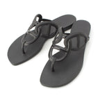 Hermes Egerie Laver Flat Sandals Shoes Black