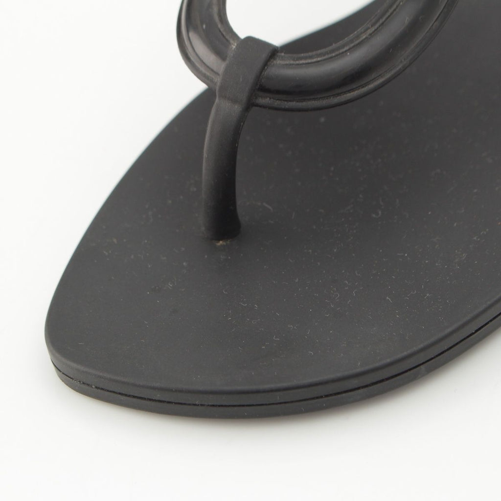Hermes Egerie Laver Flat Sandals Shoes Black — view 8