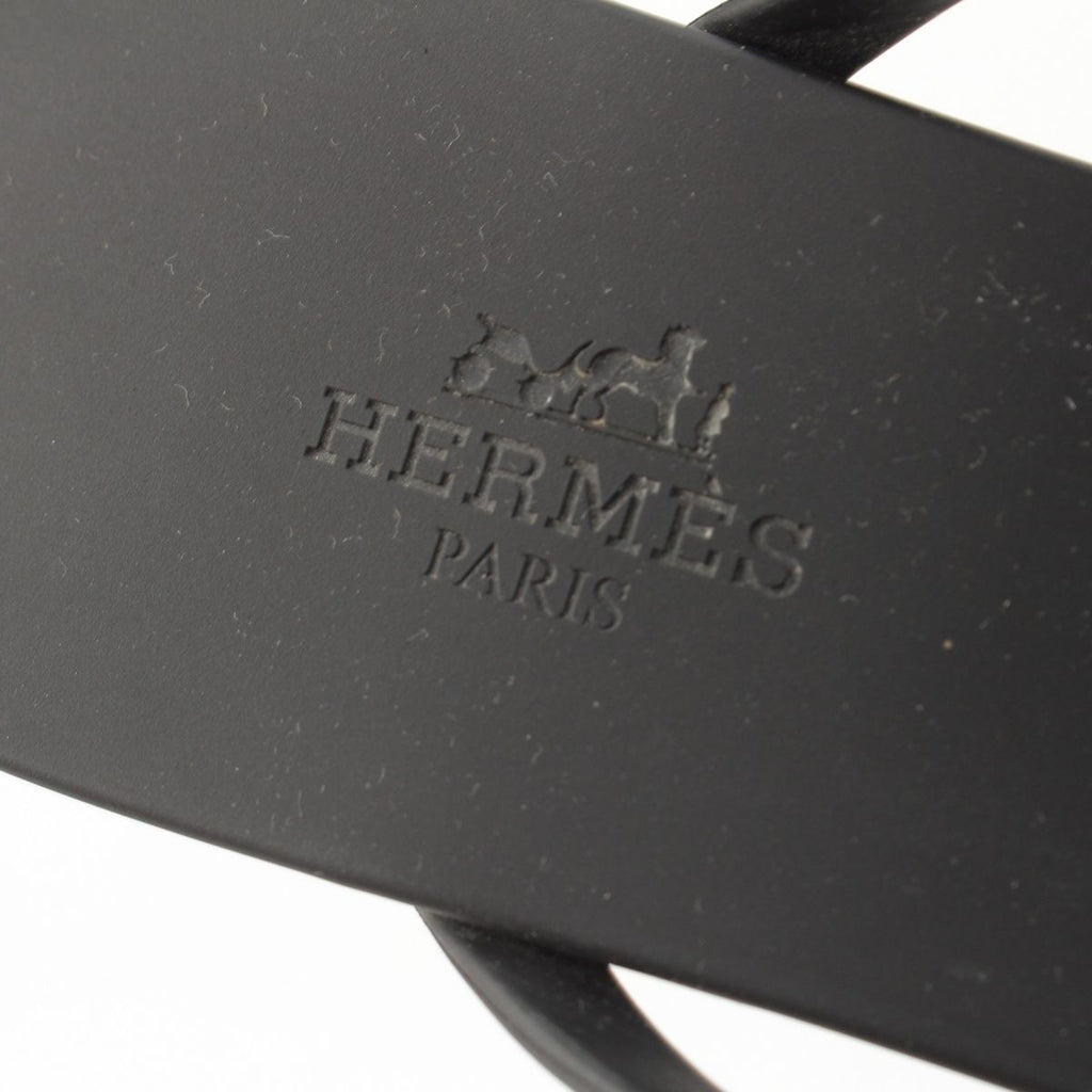 Hermes Egerie Laver Flat Sandals Shoes Black — view 7