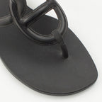 Hermes Egerie Laver Flat Sandals Shoes Black — view 6