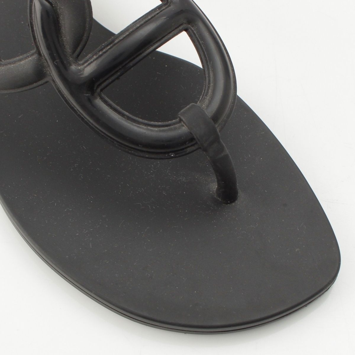 Hermes Egerie Laver Flat Sandals Shoes Black — view 6