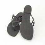 Hermes Egerie Laver Flat Sandals Shoes Black — view 5