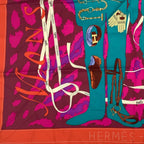 Hermes Carre 90 Monsieur Et Madame All Over Pattern Silk Scarf Multicolor — view 4