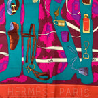 Hermes Carre 90 Monsieur Et Madame All Over Pattern Silk Scarf Multicolor — view 6