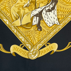 Hermes Scarf Carre 90 Scene with Horses la Vie a Cheval Gold Black — view 6