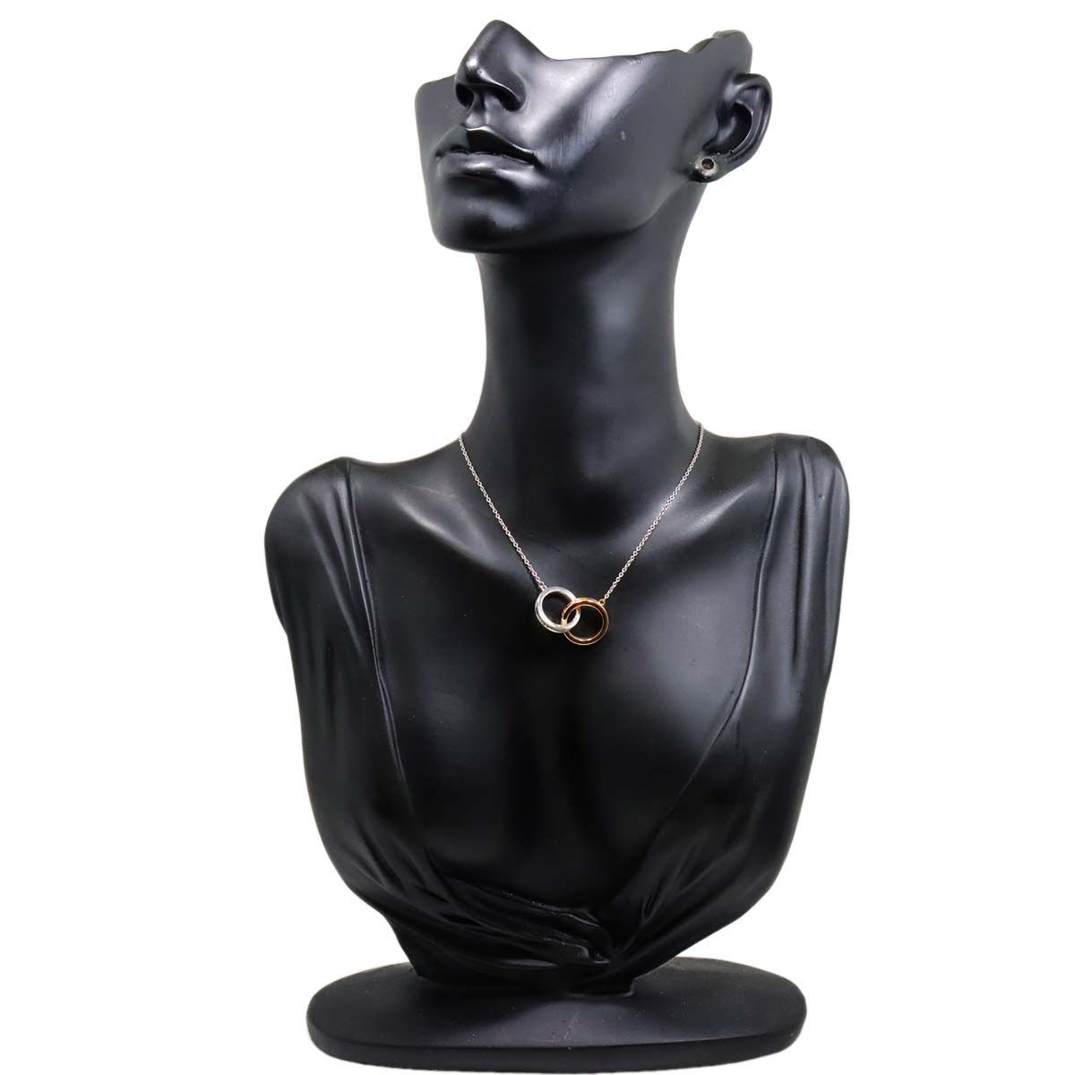 Tiffany & Co Interlocking Circle Necklace 43 cm 18k PG Silver Pink Gold — view 6