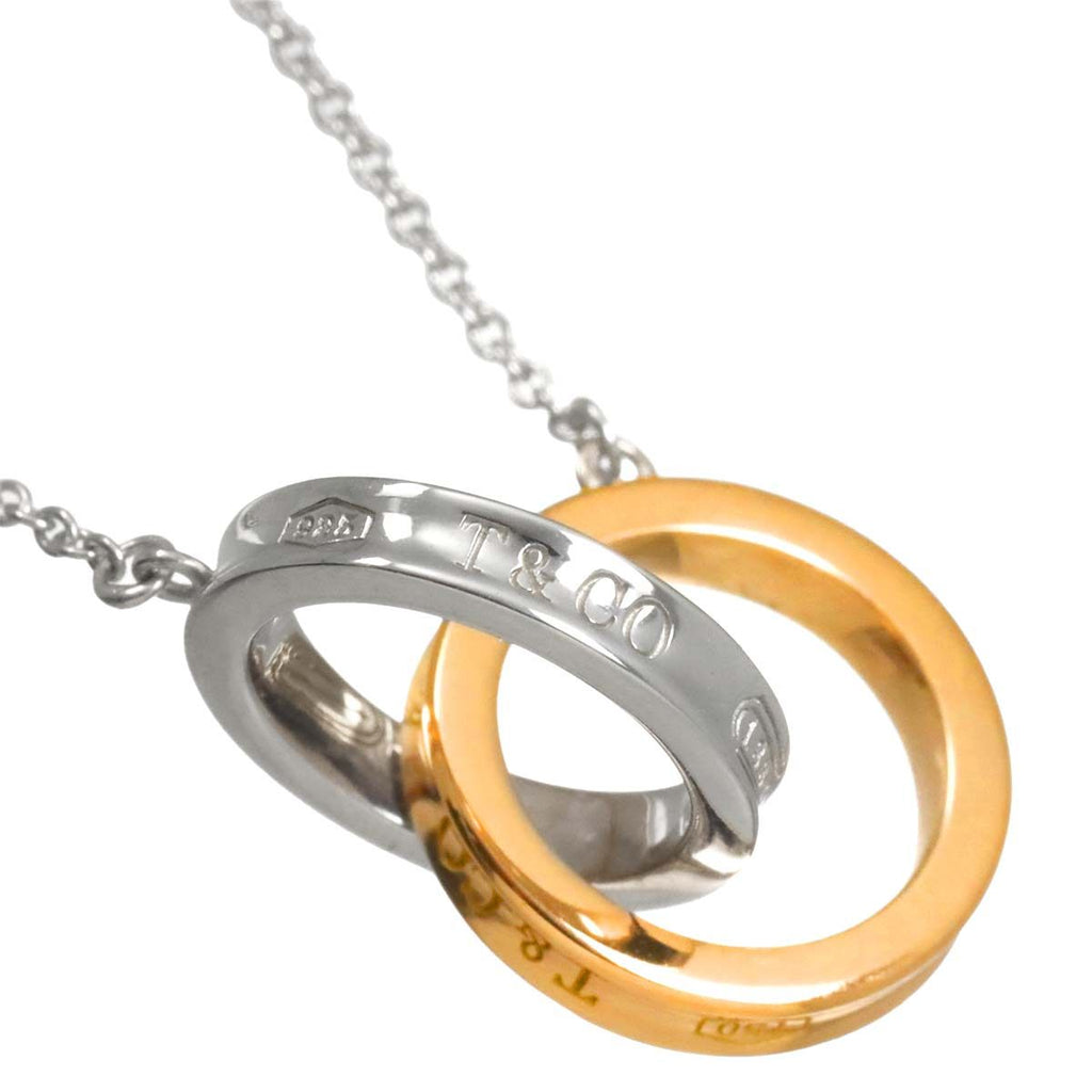 Tiffany & Co Interlocking Circle Necklace 43 cm 18k PG Silver Pink Gold — view 3