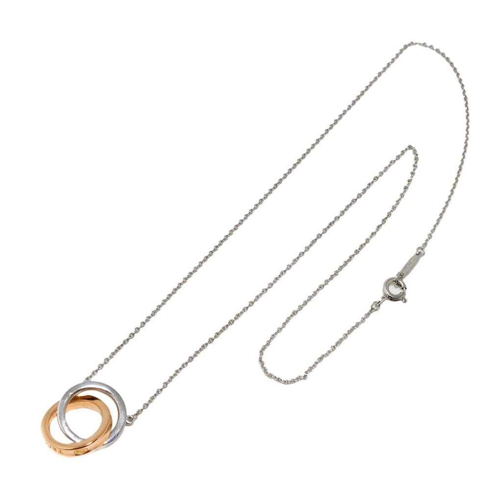 Tiffany & Co Interlocking Circle Necklace 43 cm 18k PG Silver Pink Gold — view 2