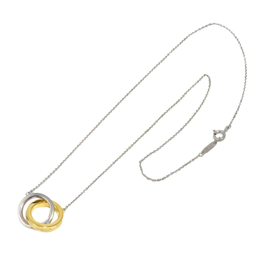 Tiffany & Co Interlocking Necklace 40 cm 925 Sterling Silver 18k YG Yellow Gold — view 2