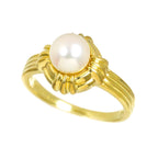 Tiffany & Co Akoya Pearl Ring 18k YG Yellow Gold — view 5