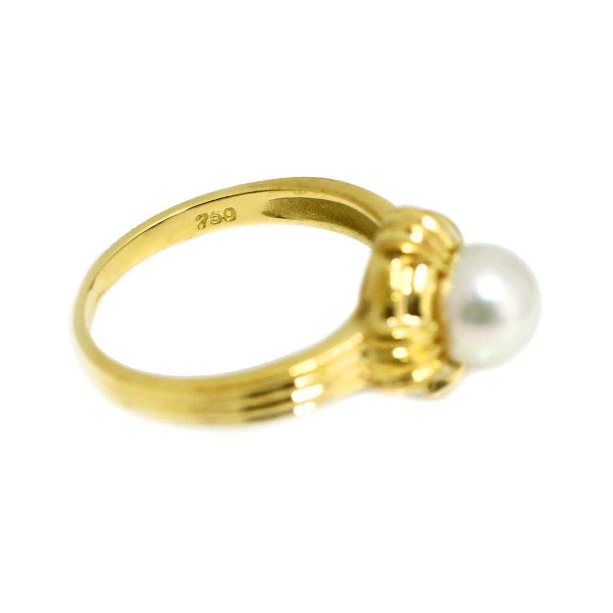 Tiffany & Co Akoya Pearl Ring 18k YG Yellow Gold — view 3
