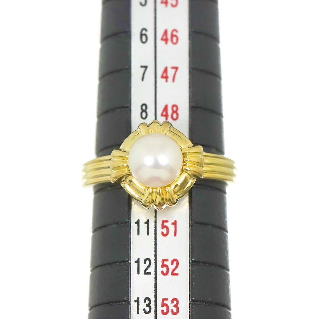 Tiffany & Co Akoya Pearl Ring 18k YG Yellow Gold — view 6