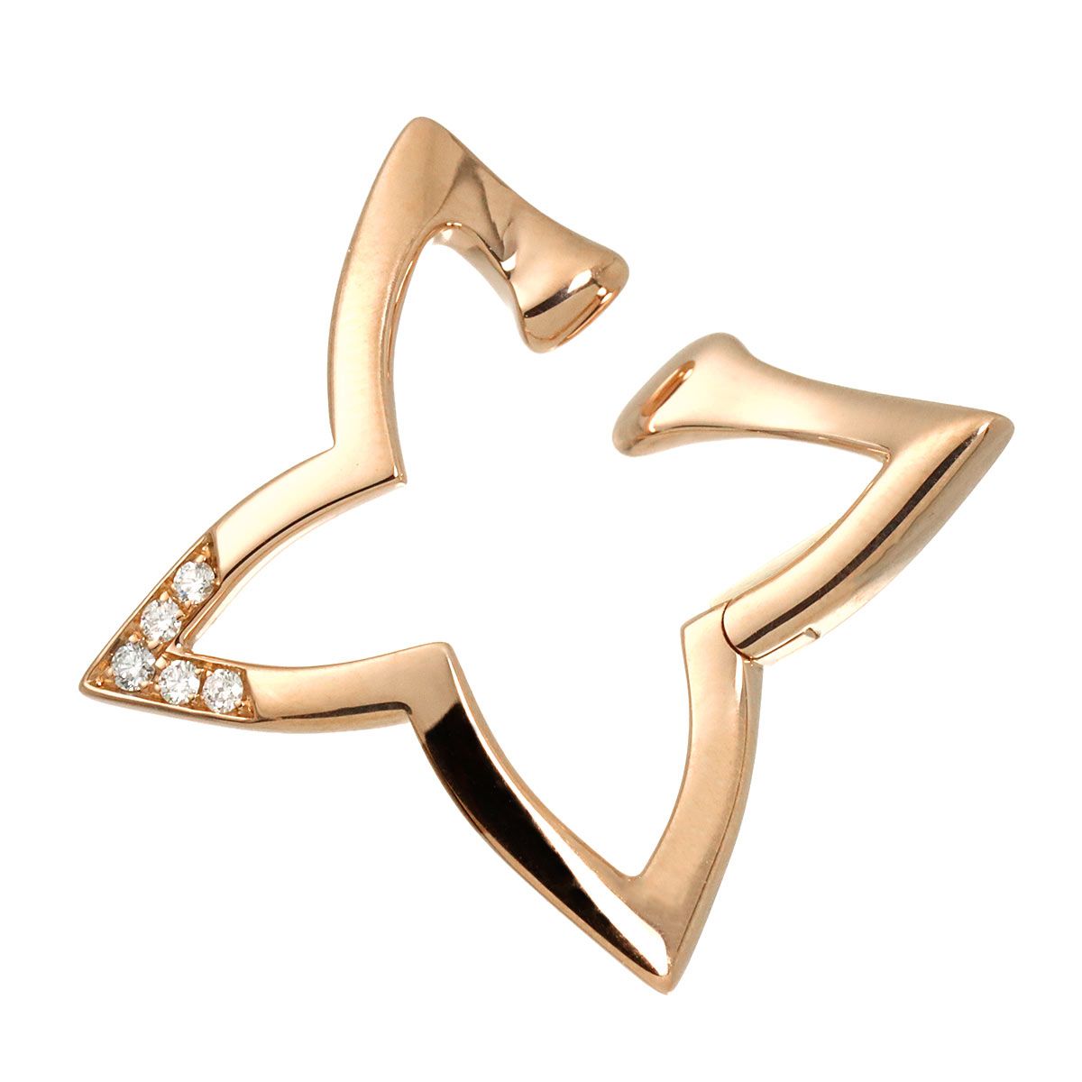Louis Vuitton Ombre Blossom Diamond 18k PG Pink Gold 750 One Side Only Left — view 2