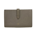 Celine Bifold Wallet Large Strap Gray Leather