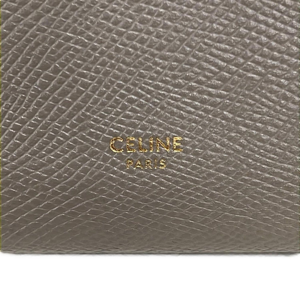 Celine Bifold Wallet Large Strap Gray Leather — view 5