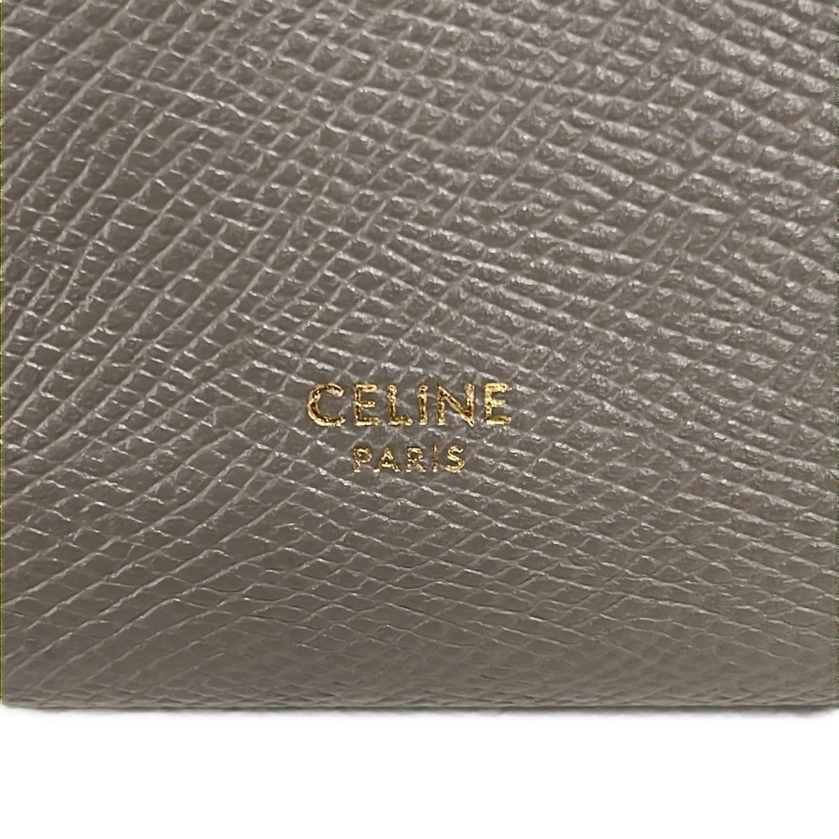 Celine Bifold Wallet Large Strap Gray Leather — view 5