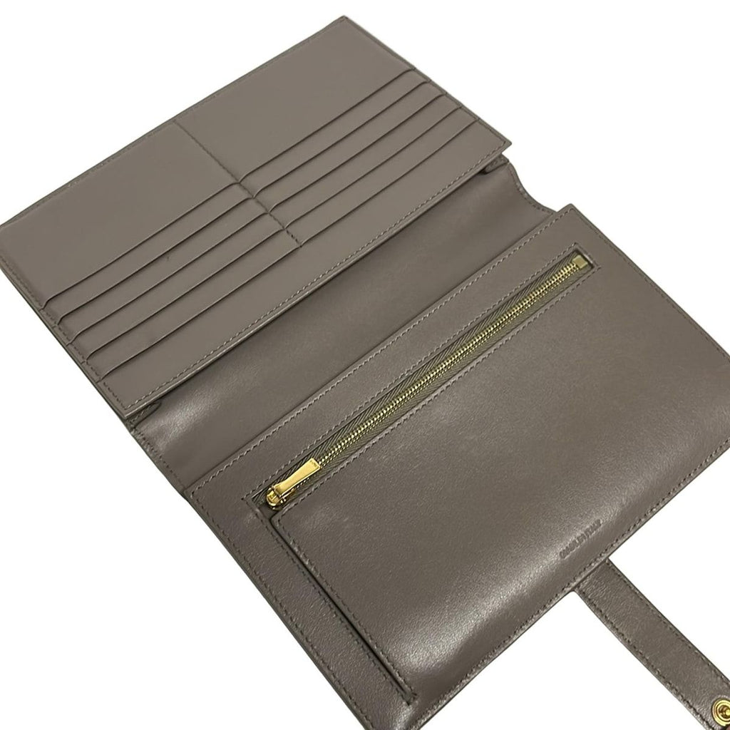 Celine Bifold Wallet Large Strap Gray Leather — view 3