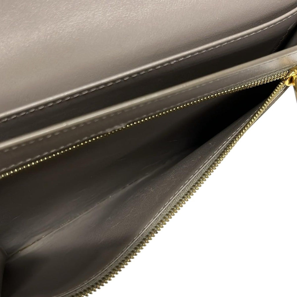 Celine Bifold Wallet Large Strap Gray Leather — view 4