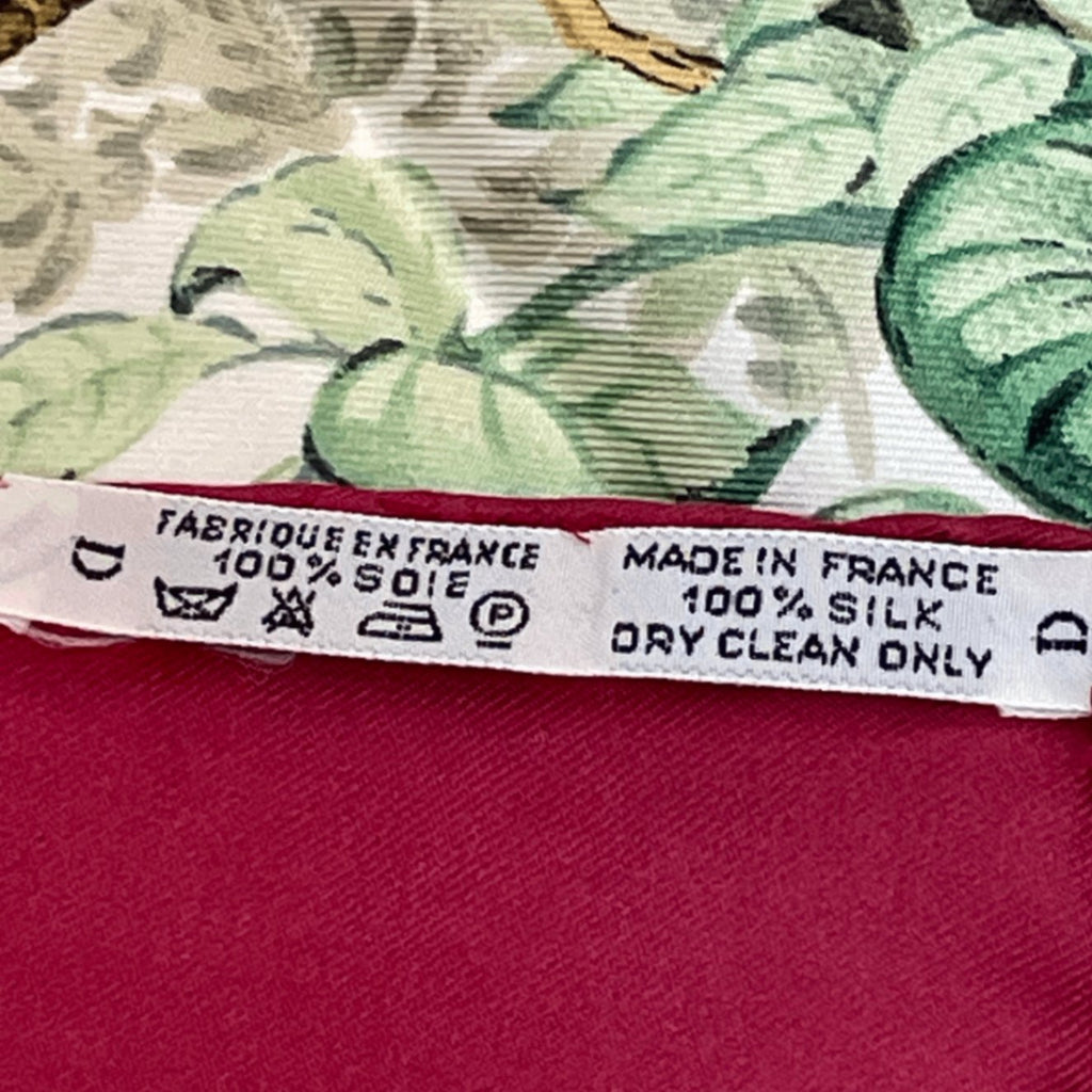 Hermes Scarf Carre 90 Equateur Red Right Under The Road Animal Bird All Over