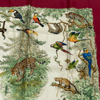 Hermes Scarf Carre 90 Equateur Red Right Under The Road Animal Bird All Over