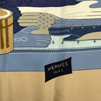 Hermes Scarf Carre 90 Tout Cuir All Leather Silk Brown