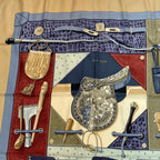 Hermes Scarf Carre 90 Tout Cuir All Leather Silk Brown