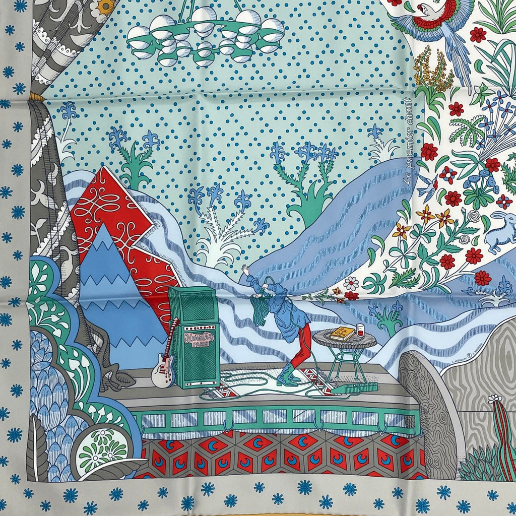 Hermes Carre 90 le Premier Chant Beginning Song Scarf Multicolor — view 4