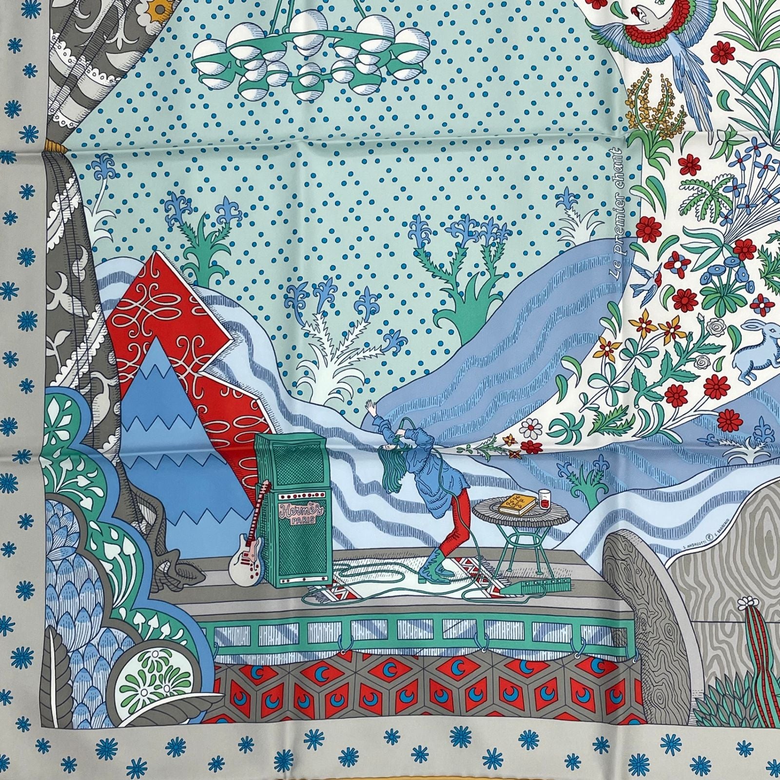 Hermes Carre 90 le Premier Chant Beginning Song Scarf Multicolor — view 4