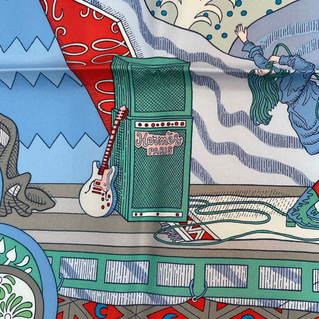 Hermes Carre 90 le Premier Chant Beginning Song Scarf Multicolor — view 6