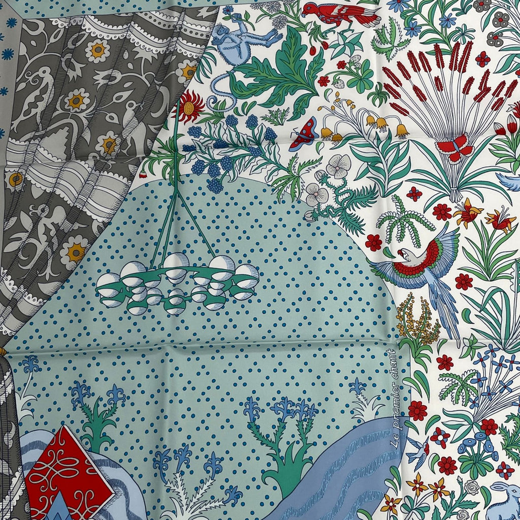 Hermes Carre 90 le Premier Chant Beginning Song Scarf Multicolor — view 2