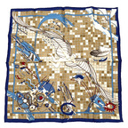 Hermes Dajarlecant Flight Handkerchief Scarf Silk 100% Multicolor