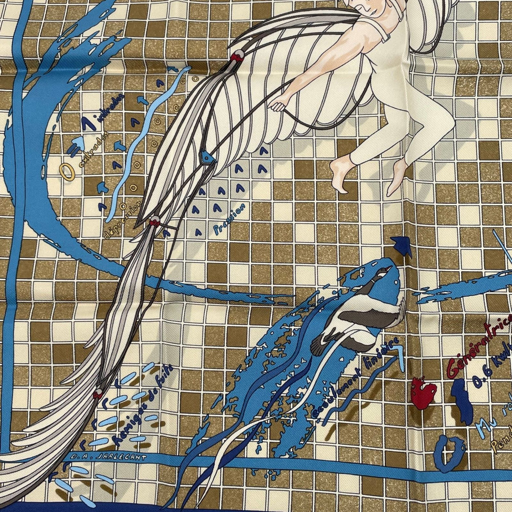 Hermes Dajarlecant Flight Handkerchief Scarf Silk 100% Multicolor — view 2