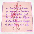 Hermes Scarf Silk Pink Carre 45 le Chat Botte Puss in Boots