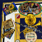 Hermes Carre 90 the Original New Orleans Creole Jazz New Scarf Silk Navy — view 3