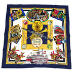 Hermes Carre 90 the Original New Orleans Creole Jazz New Scarf Silk Navy — view 2