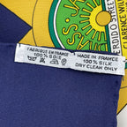 Hermes Carre 90 the Original New Orleans Creole Jazz New Scarf Silk Navy — view 7